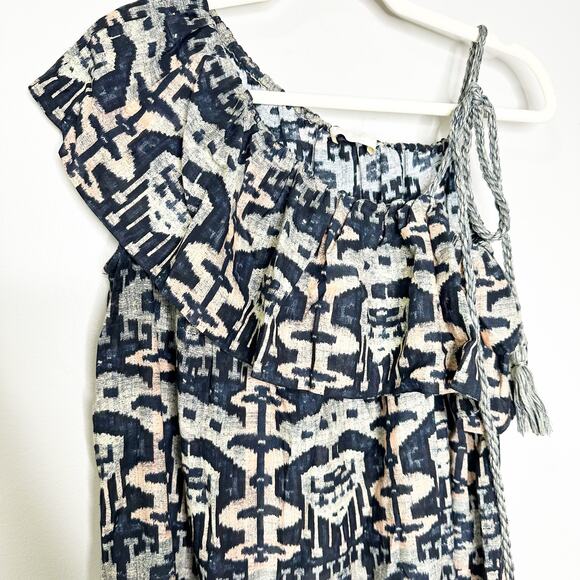 Ulla Johnson Womens Daniela Coverup Off Shoulder Lightweight Ruffle Black S NEW - Picture 3 of 8